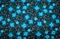 Preview: Jersey Blumen mitternachtsblau (10 cm)